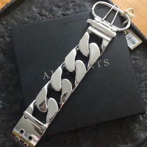 ALL SAINTS Large Link Bracelet with buckle. Silver